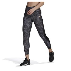 Adidas x Zoe Saldana Collection 7/8 Black & Grey Patterned Leggings XS